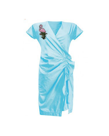 Large format iron-on patch Flamingo 7 x 13.5cm