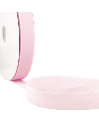 Gefaltetes Schrägband, komplett rosa Textil pro Meter, hergestellt in Frankreich