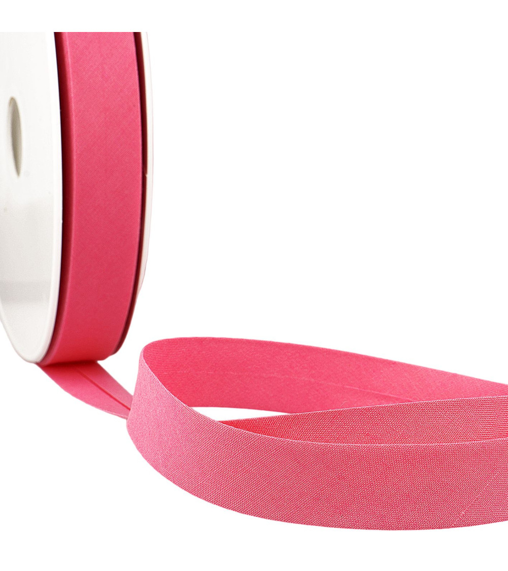 Folded bias all fuchsia textile per meter made in France