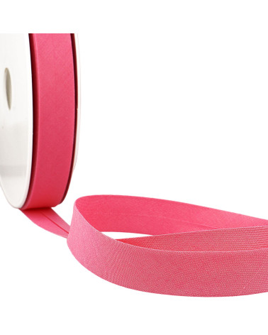 Gefaltetes Schrägband aus Stoff in Fuchsia pro Meter, hergestellt in Frankreich