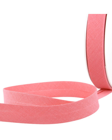 Folded bias all old pink textile by the meter made in France