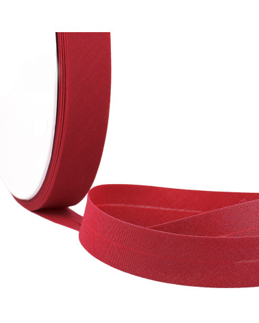 Folded bias all raspberry textile per meter made in France