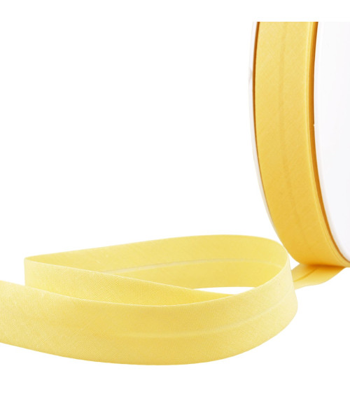 Folded bias all straw yellow textile per meter made in France