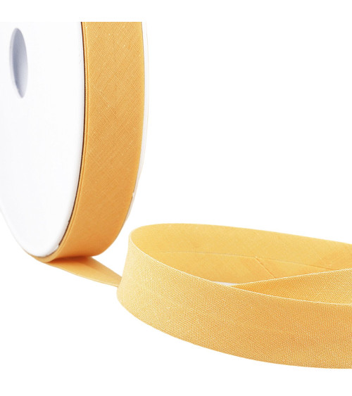 Folded bias binding for any orange-yellow textile per meter made in France