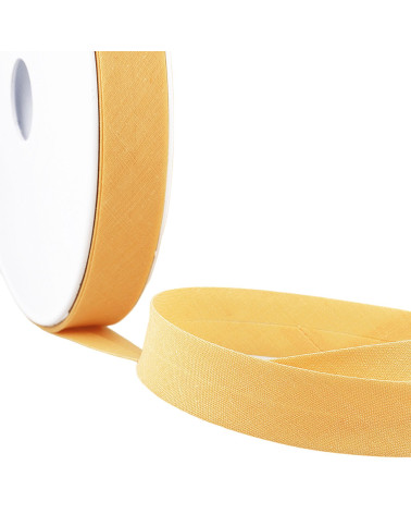 Biais replié tout textile jaune orangé au mètre fabriqué en France