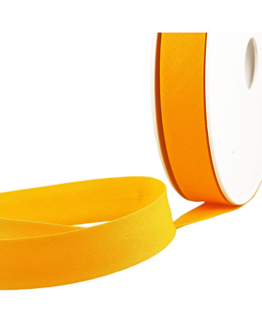 Folded bias binding for any lemon yellow textile per meter made in France