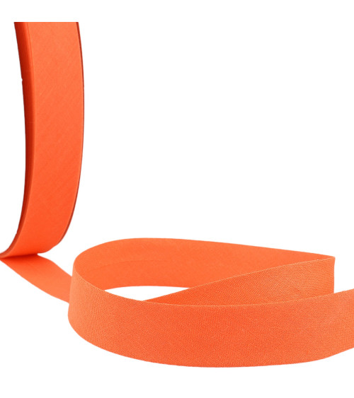 Folded bias all coral textile per meter made in France