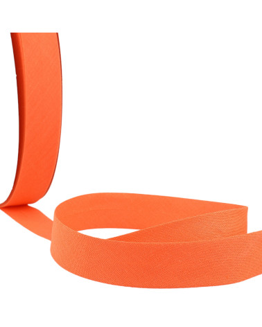 Folded bias all coral textile per meter made in France