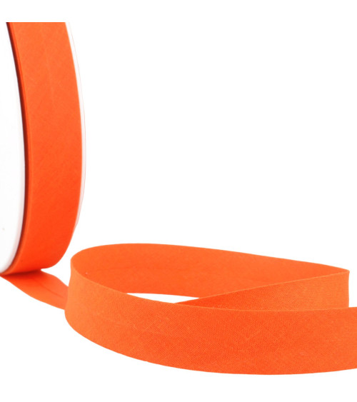 Folded bias all orange textile per meter made in France