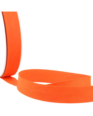 Folded bias all orange textile per meter made in France