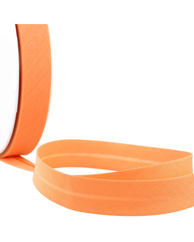 Folded bias all salmon textile per meter made in France