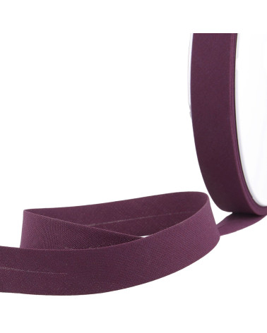 Folded bias all plum textile per meter made in France