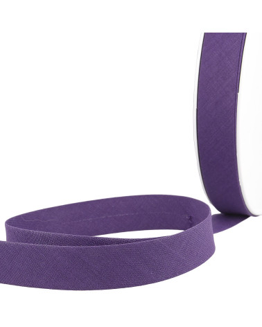 Folded bias all dark purple textile per meter made in France