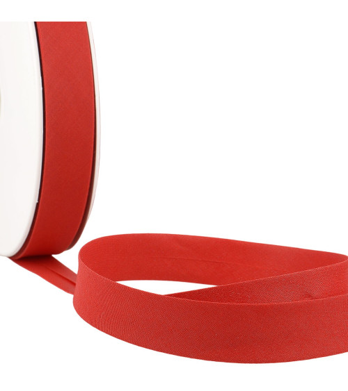 Folded bias binding all red Hermes fabric by the meter made in France