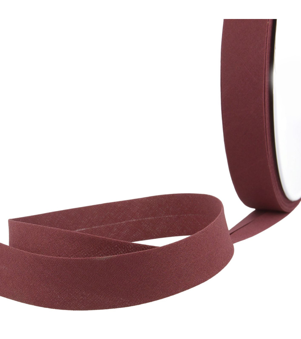 Folded bias all plum textile per meter made in France