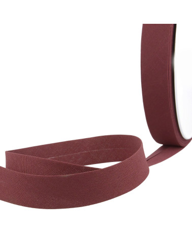 Folded bias all plum textile per meter made in France