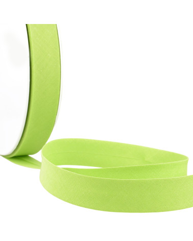Disquete 40m doblado al bies todo textil verde anís hecho en Francia