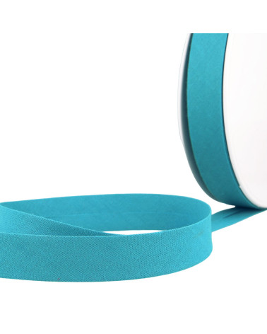 Disquette 40m biais replié tout textile bleu acier fabriqué en France