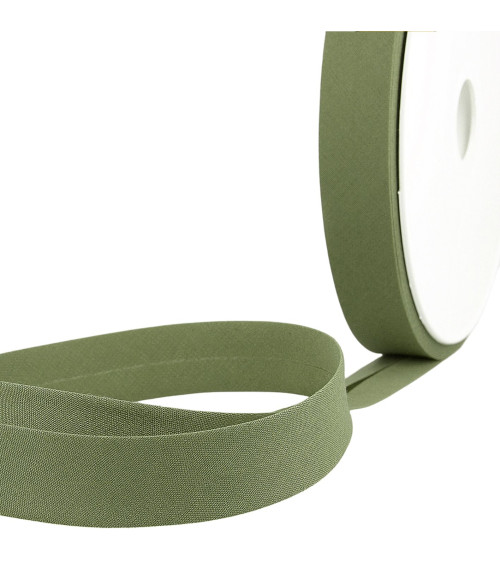 Floppy disk 40m folded bias all asparagus green textile made in France