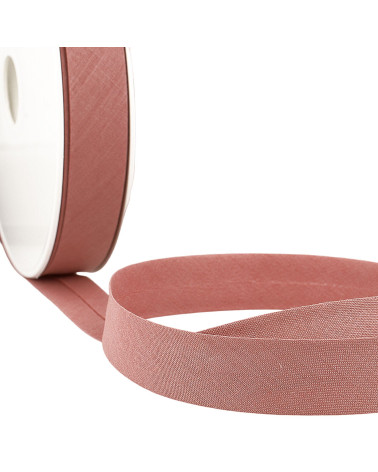 Disquete 40m al bies doblado todo textil rosa viejo hecho en Francia