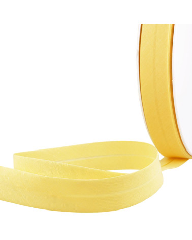 Disquete 40m doblado al bies todo textil amarillo paja hecho en Francia