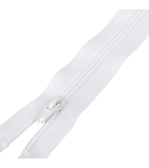 Separable spiral mesh sports zipper - white