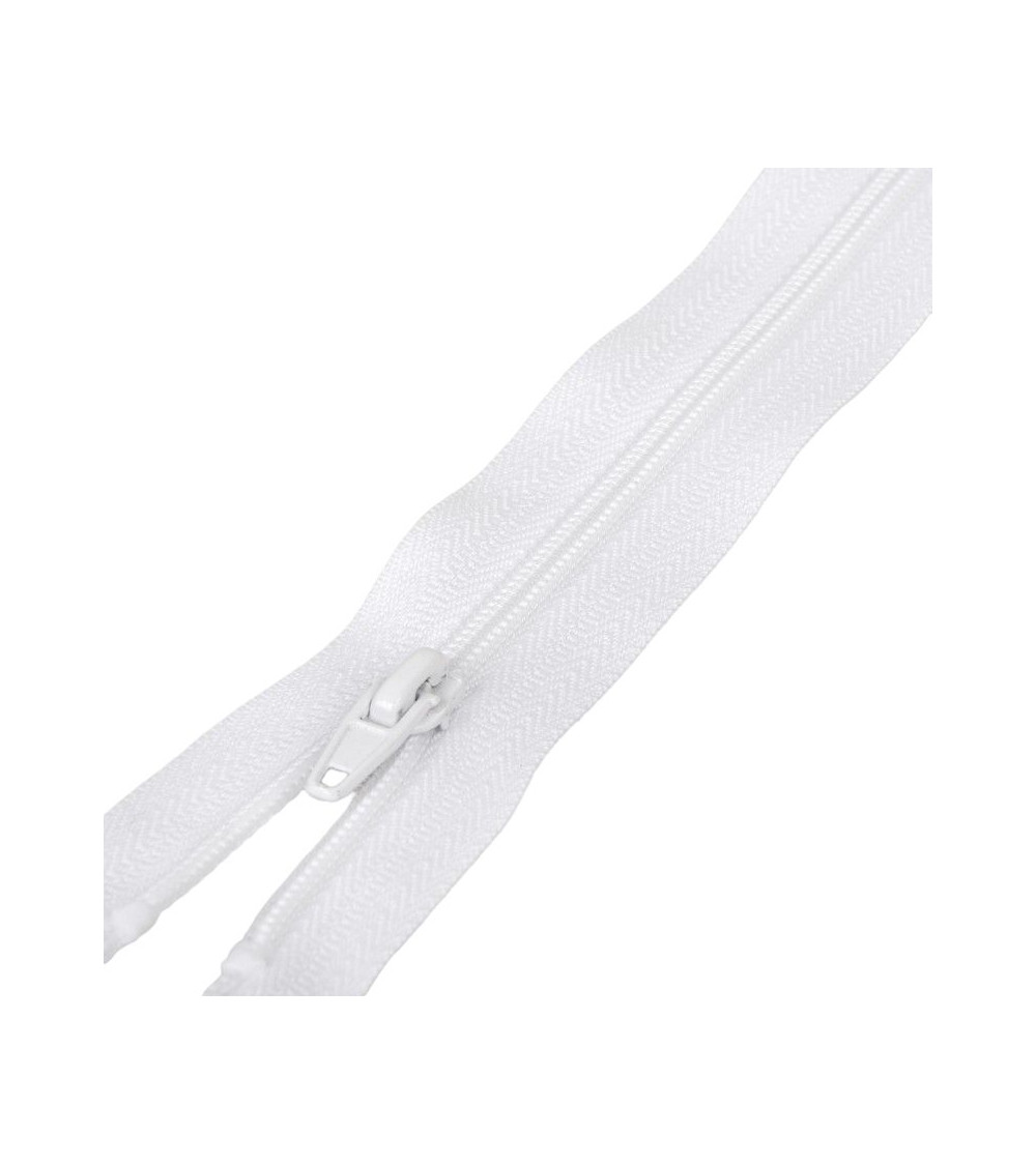 Separable spiral mesh sports zipper - white