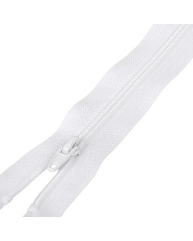 Separable spiral mesh sports zipper - white