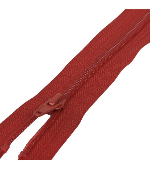 Spiral mesh separable sports zipper - red