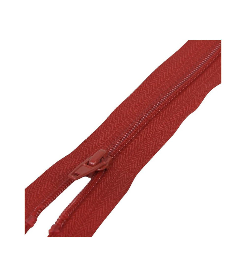 Spiral mesh separable sports zipper - red