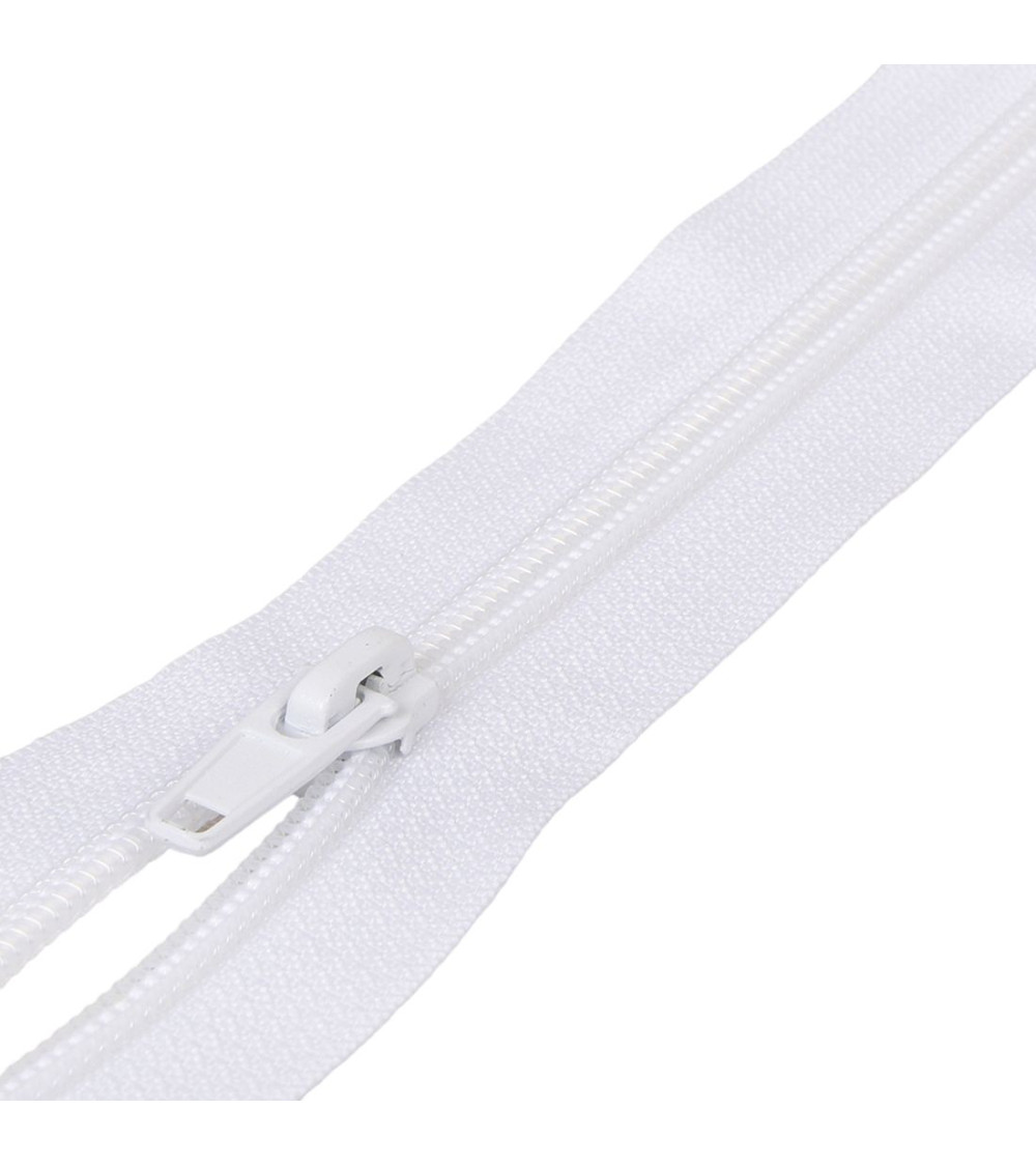 Separable spiral mesh sports zipper - white