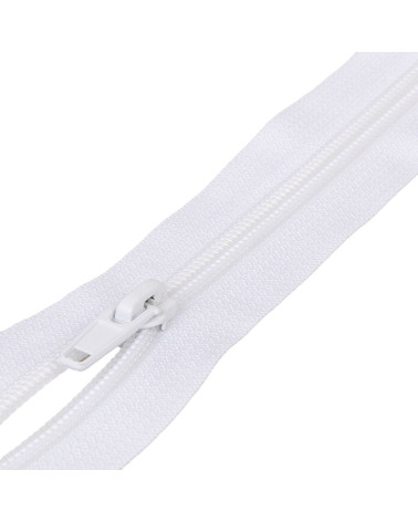 Separable spiral mesh sports zipper - white