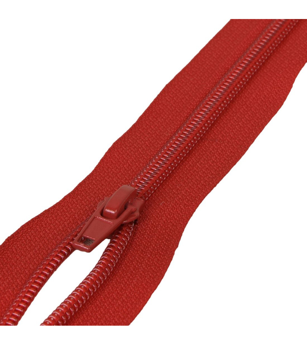 Spiral mesh separable sports zipper - red