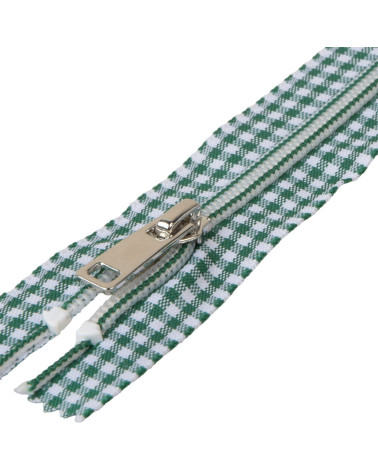 Nicht trennbarer Gingham-Verschluss Tannengrün