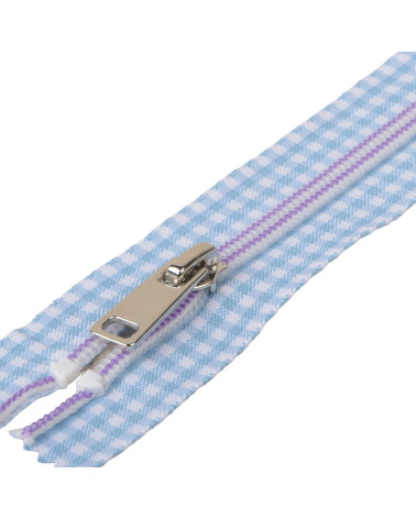 Fermeture vichy non separable Turquoise