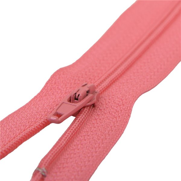 Fermeture fine Polyester N°2 couleur Rouge corail