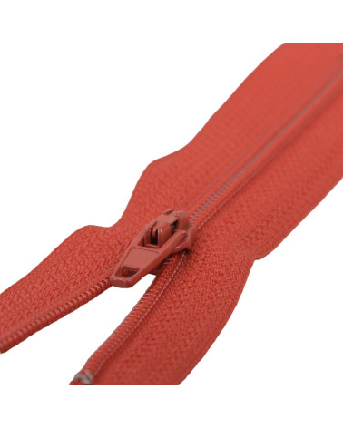 Feiner Verschluss aus Polyester Nr. 2 in feuerroter Farbe