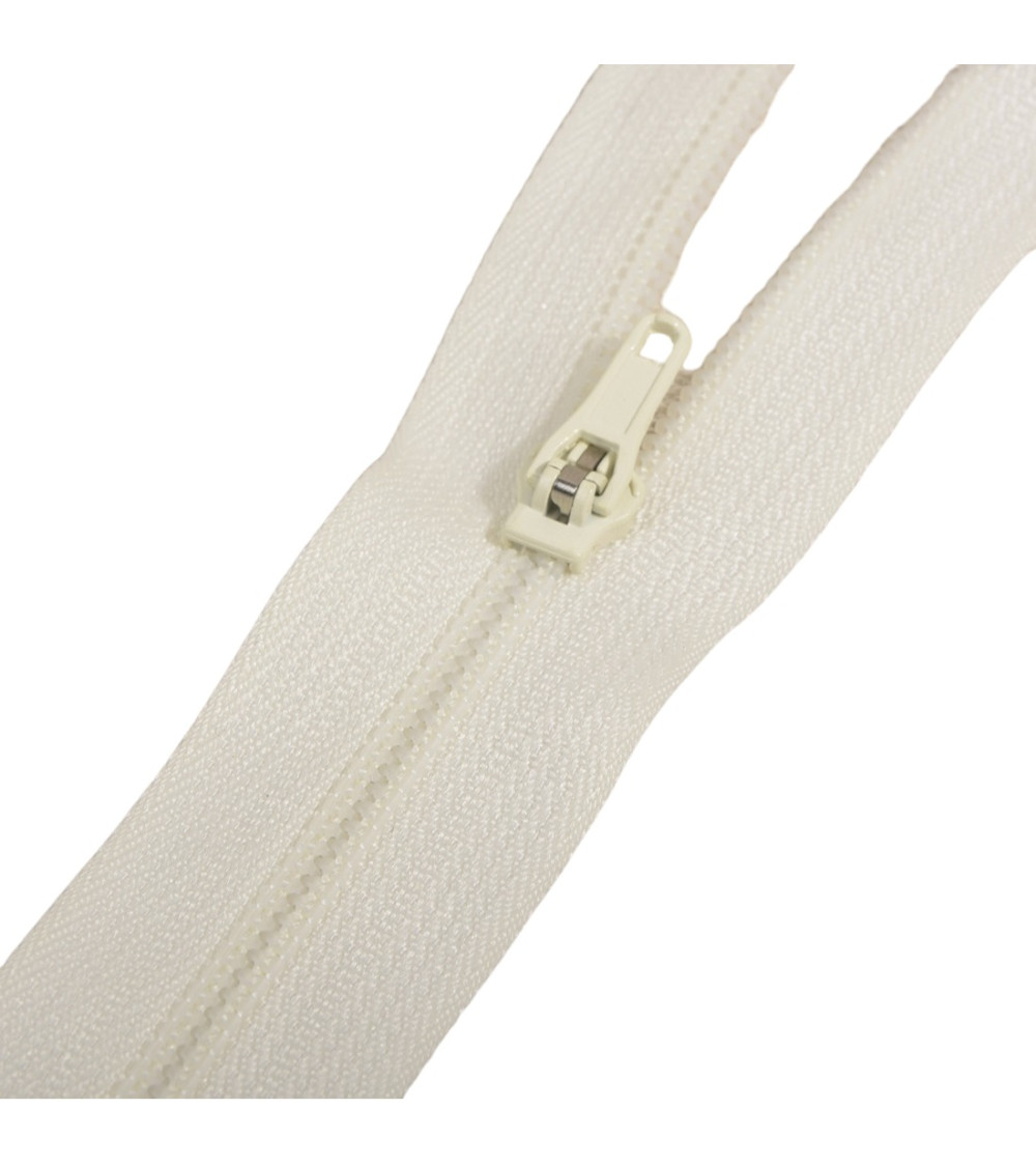 Chiusura in rete a spirale non separabile, speciale per pantaloni - avorio