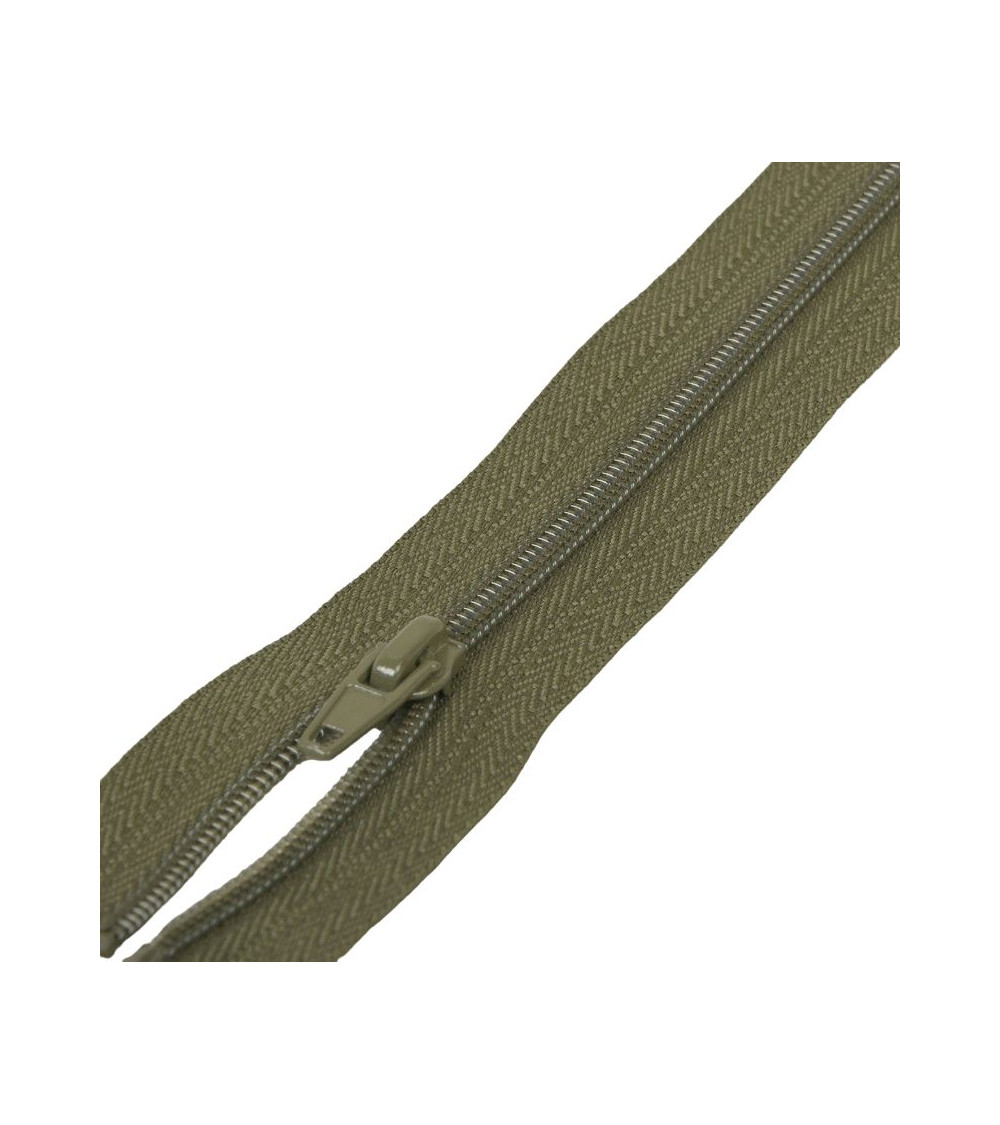 Separable sports zipper spiral mesh - khaki green