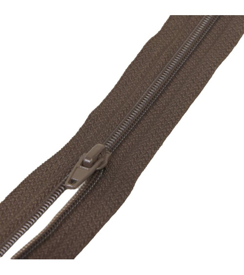 Separable spiral mesh sports zipper - brown