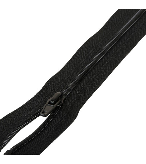 Spiral mesh separable sports zipper - black
