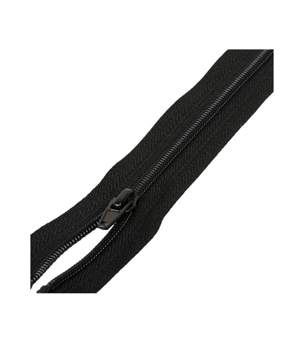 Cremallera deportiva separable de malla en espiral - negro