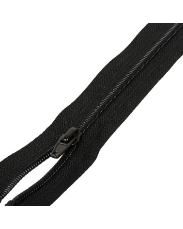Cremallera deportiva separable de malla en espiral - negro