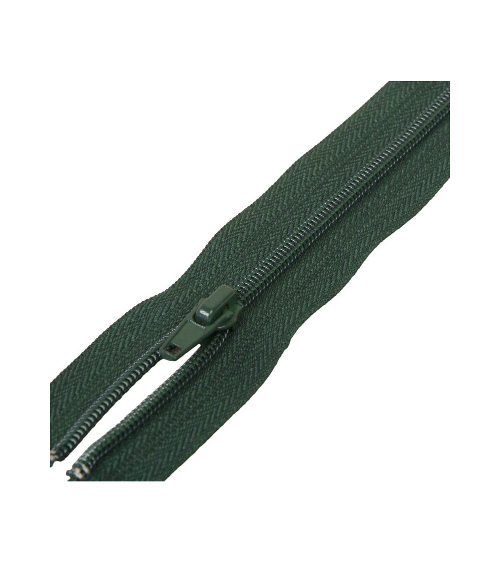 Cremallera deportiva separable de malla en espiral - verde oscuro