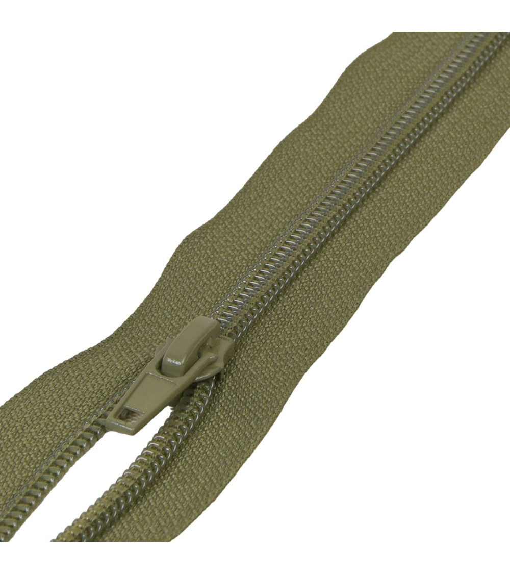 Separable spiral mesh sports zipper - khaki green