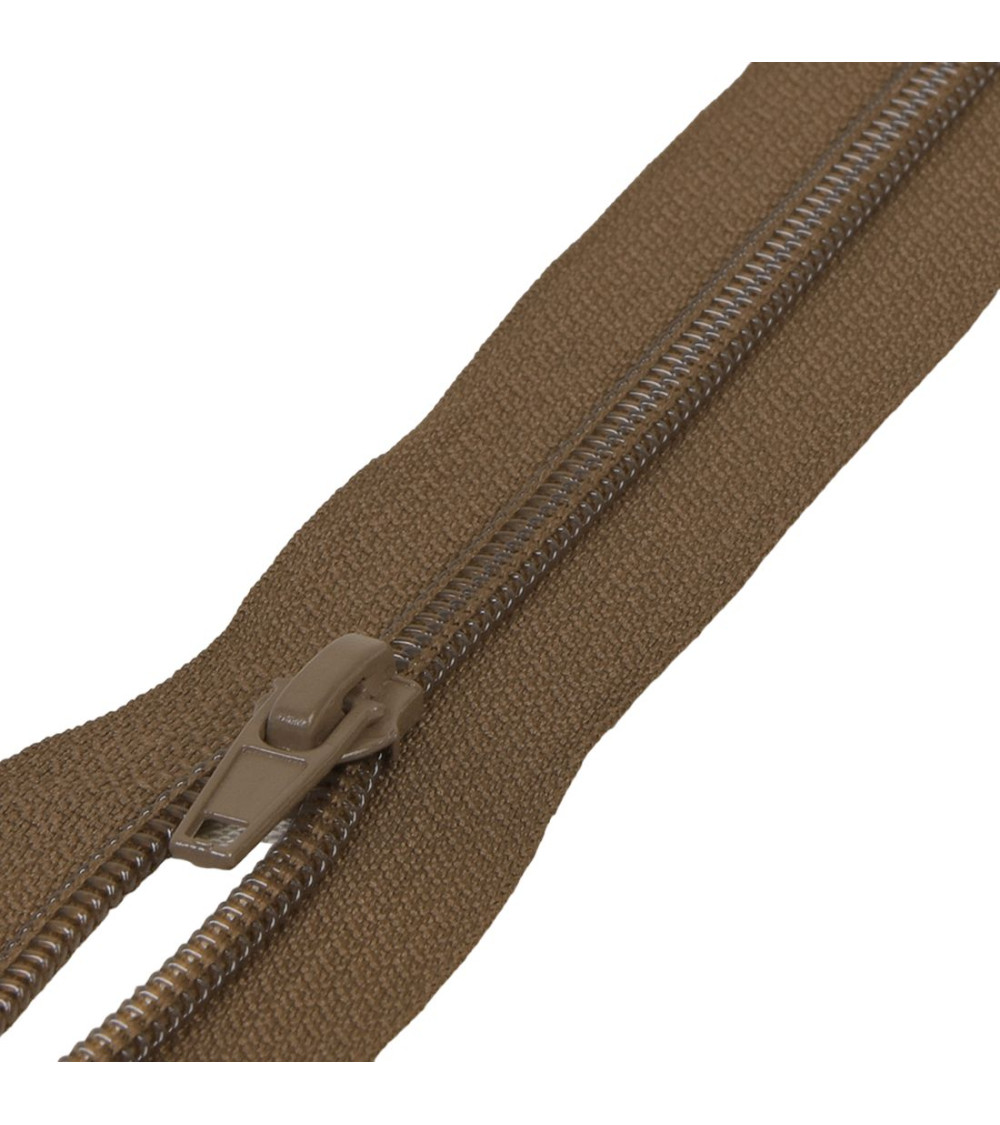 Separable spiral mesh sports zipper - Havana brown