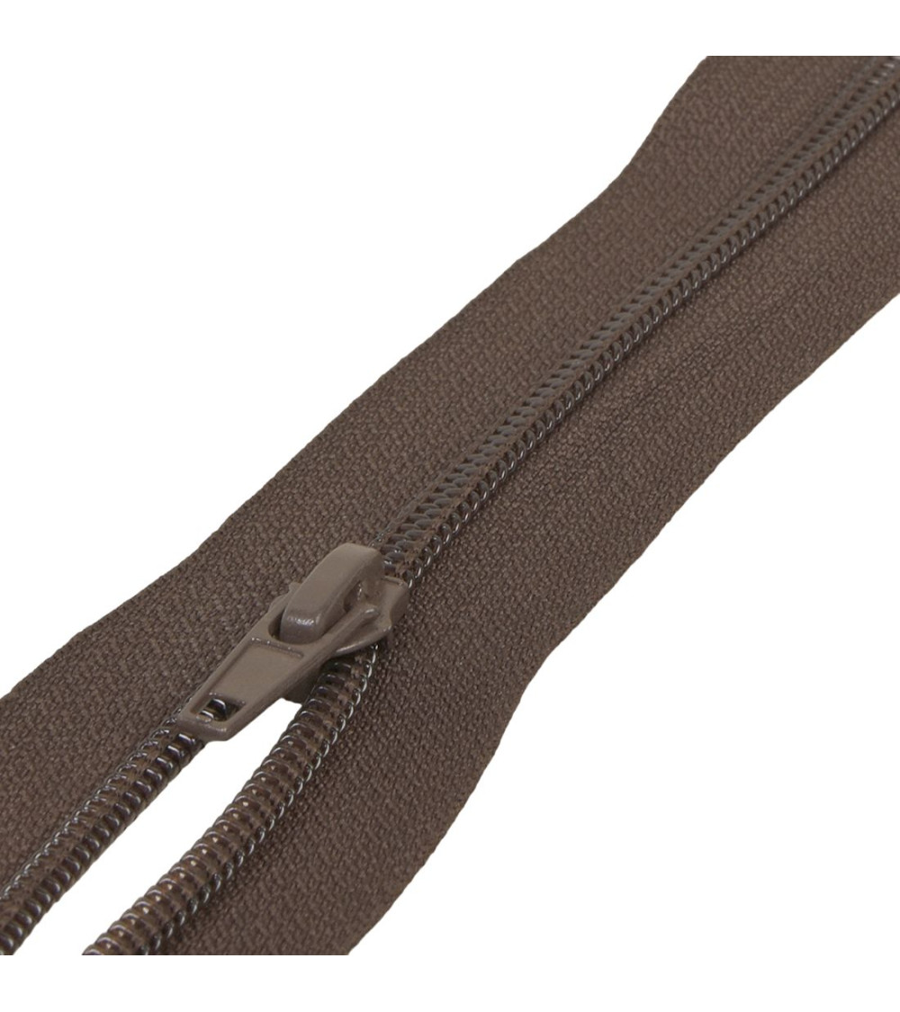 Separable spiral mesh sports zipper - brown