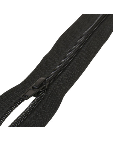 Cremallera deportiva separable de malla en espiral - negro