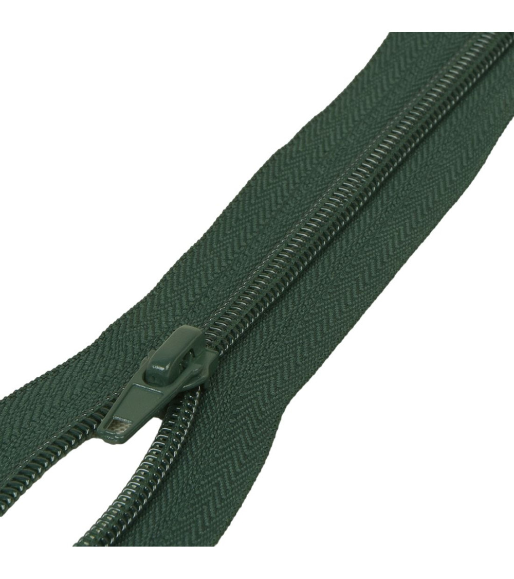 Spiral mesh separable sports zipper - dark green