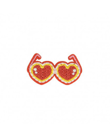 Iron-on patch Heart glasses 3.5cm x 2cm